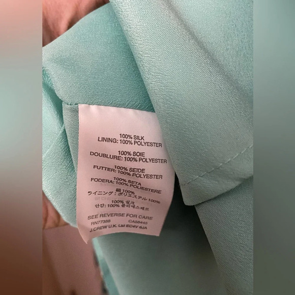 J. Crew Aquatic Floral Silk Dress Size 0 - Picture 6 of 6